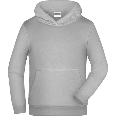 James Nicholson Dětská mikina s kapuci Basic Hoody Children Šedý melír