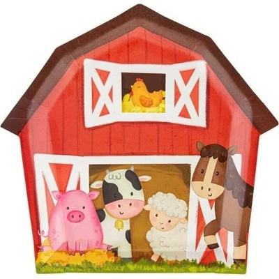Papierové taniere Farma, 6 ks, 20 × 20 cm - Party Pal