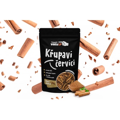 WormUP Křupaví sušení červíci se slanou skořicí 80 g