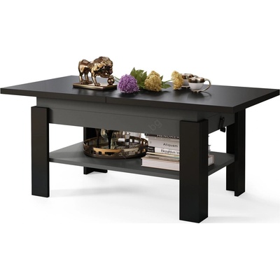 Разтегателна холна маса ROY с повдигащ се плот, 130/170 x 65 см, черно/антрацит (MZ0022)