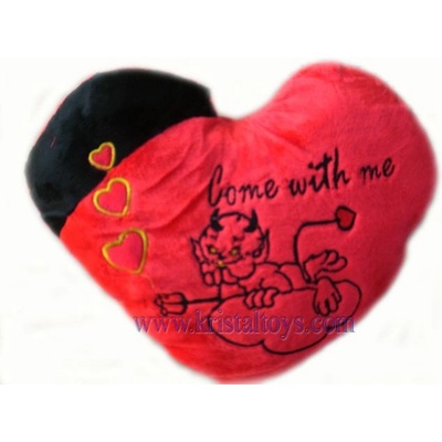 Сърце плюш с бродерия на дяволче - Baby believe in me