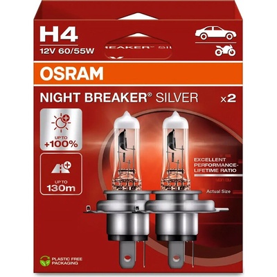 Osram Auto Night Breaker Silver H4 P43t 12V 60/55W 64193NBS-2HB