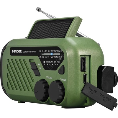 Sencor - кемпинг радио с LED фенер 5V/2000 mAh IPX4 зелено (FT1213)