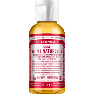 Dr. Bronner's 18in1 Натурален сапун Роза - 60 мл
