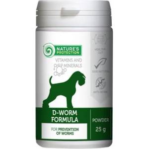 AKVATERA Nature's Protection D-Worm Formula - добавка срещу чревни паразити за кучета, Литва - 25 гр