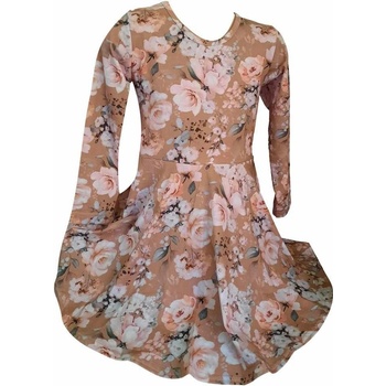 Dívčí šaty Betty mode starorůžové s květy