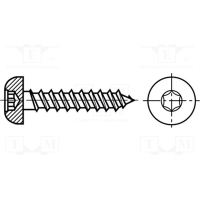 BOSSARD 3366958 Vrut; do dřeva; 6x80; Hlava: válcová; Torx®; TX30; kalená ocel – Zboží Mobilmania