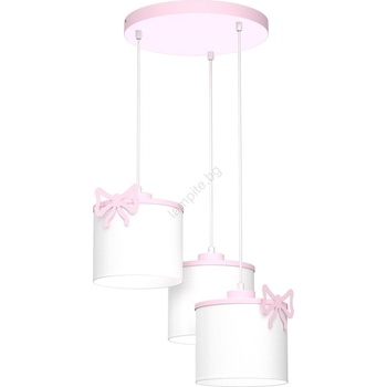 Luminex Детски пендел SWEET 3xE27/15W/230V бял/розов/пеперуда (LU9436A)