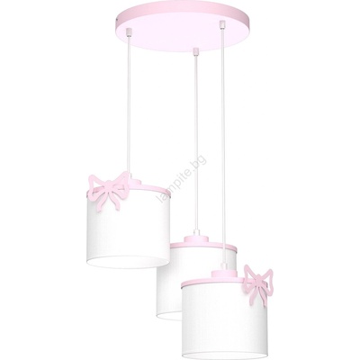 Luminex Детски пендел SWEET 3xE27/15W/230V бял/розов/пеперуда (LU9436A)