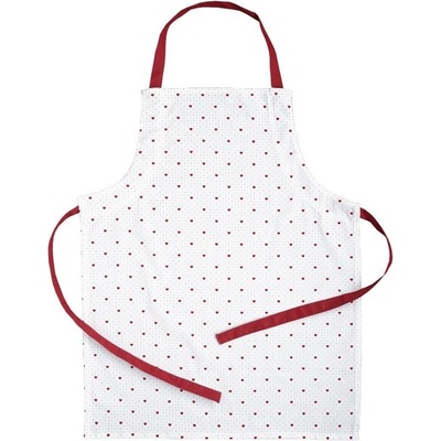 SCANquilt zástěra DEKORO srdíčka+puntík bíločervená 60x80 cm
