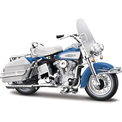 MaistoHDMotocykl1966 FLH Electra Glide modro-bílá série 44 blister box 1:18