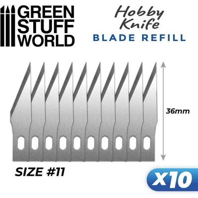 Green Stuff World 10x Hobby Knife Blade Refill / 10x náplň do hobby noža skalpela