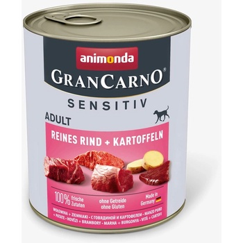 Animonda Gran Carno Sensitive - Храна за пораснали, чувствителни кучета с говеждо и картофи, 800 гр
