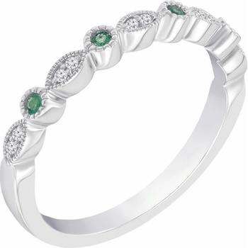 Eppi Zlatý eternity prsteň s diamantmi a smaragdy Pedro R37286