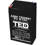 TED Electric Оловна Батерия TED ELECTRIC, 6V, 6.1Ah, 70- 47- 100 mm, AGM