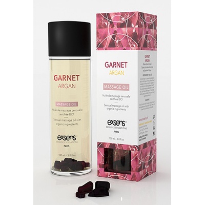Exsens SENSUAL MASSAGE OIL WITH ORGANIC INGREDIENTS AND STONES GARNET ARGAN 100 ml