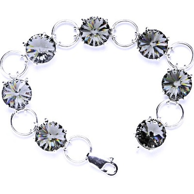 Čištín stříbrný s krystaly Swarovski Rivoli Black diamond R 1188