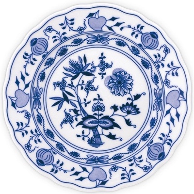Český porcelán Dubí Porcelánový dezertní talíř praporový Cibulák 19 cm