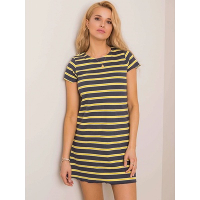 Dámske pruhované šaty TW-SK-G-076-1.85P gray-yellow