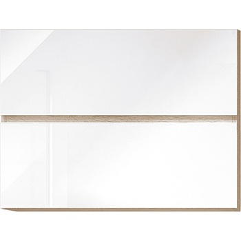 Горен шкаф Line 80 cm с 2 хоризонтални супер гланц бял HG