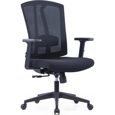RFG Работен стол RFG Brixxen W, до 120кг. меш дамаска, пластмасова база, лумбална опора, Tilt механизъм, черен (267BLP/OS80/OA2000)