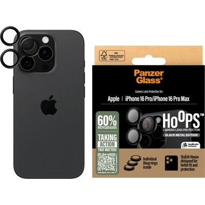 Panzer Протектор за камера PanzerGlass Hoops Black Lens Protector за iPhone 16 Pro, 16 Pro Max