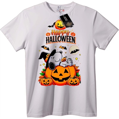 NOONEBRAND Тениска Щастлив Хелоуин Тиква - 2XL, White