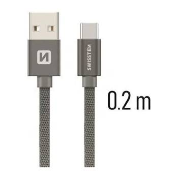 Swissten 71521102 USB - USB-C, 0,2m, šedý