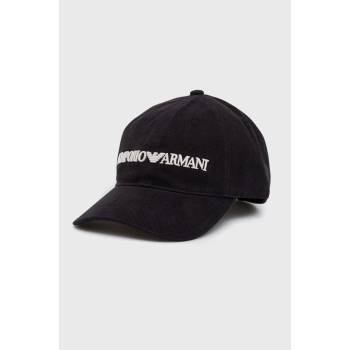 Emporio Armani Памучна шапка Emporio Armani в тъмносиньо с апликация (627901.CC994.NOS)