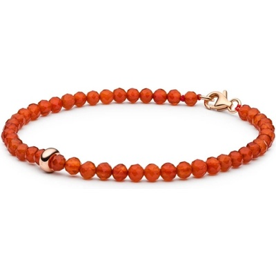 Gaura Pearls Stříbrný náramek Veronique karneol stříbro 244-37B Oranžová
