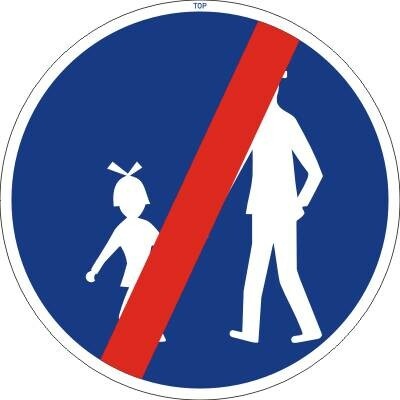 Dopravní Značka C7b Konec stezky pro chodce