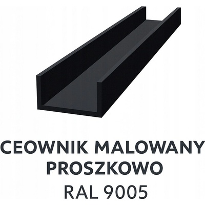 U profil hliníkový černý 40 x 20 x 2 mm, délka 2 m