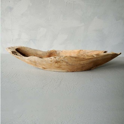 ARTURE Dekorační dřevěná mísa z kořene týku Perahu velká 70 x 18 x 12 cm