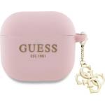 Guess GUA4LECG4P силиконов калъф за AirPods 4 розов 4G Charm (GUA4LECG4P)