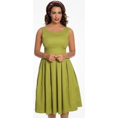 Lindy Bop dámské retro šaty Felicia 50560 oliv zelená