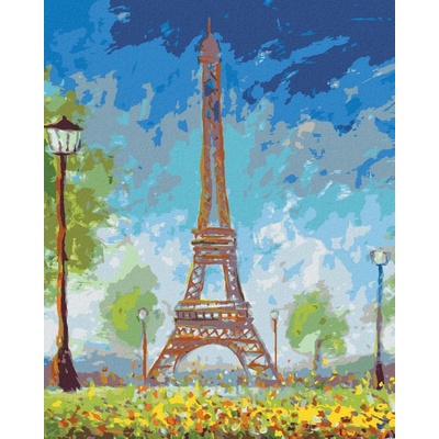zuty Malování Podle Čísel Eiffelova Věž V Létě 40 x 50 Cm Plátno