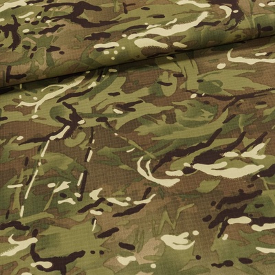 Maskáčovina SPARTAN HT FLEX LITE Ripstop, 195 g/m², britský lesní vzor, š. 150 cm (látka v metráži)