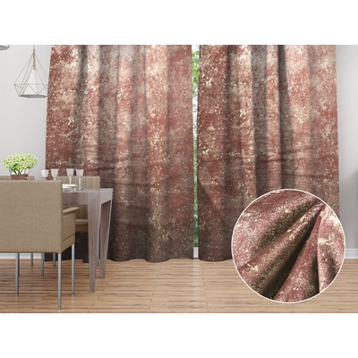 Biante Zamatový záves Isabela IBL-013 Gold Design staroružový - šírka 135 cm 135x230 cm