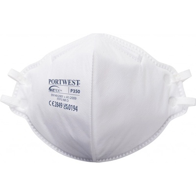Portwest P350 EAGLE FFP3 Dolomitový skladací plochý respirátor 20 ks biela UNI
