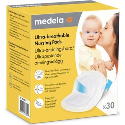 MEDELA Prsní vložky jednorázové ultra prodyšné 30 kusů