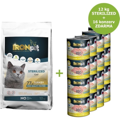 IRONpet Cat Sterilized Turkey 12 kg