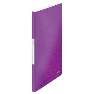 Leitz WOW display book in A4 format, pack of 10, each with 20 transparent pockets for 40 sheets, purple, WOW, 46310062 - 46310062-10