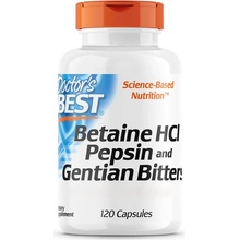 Doctor's Best Betaine HCl + Pepsin & Gentian Bitters hořec 120 kapsúl