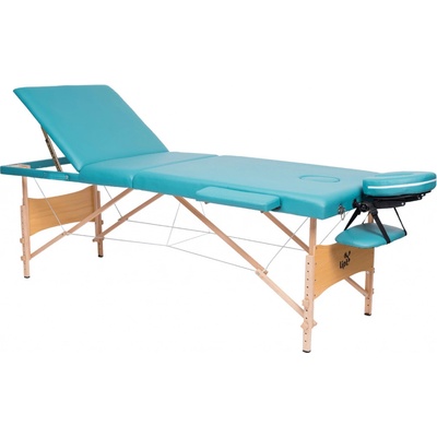 Lipt DS-01V Dřevěný masážní stůl tyrkysový 195x70 cm, 15 kg