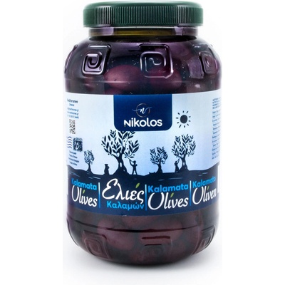 Nikolopoulos Estate Nikolos černé olivy Kalamata s peckou 1 kg