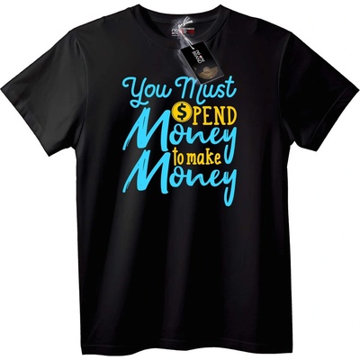 NOONEBRAND Тениска Трябва да Харчиш, за да Печелиш - 2XL, White