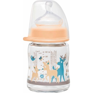 Nip Бебешко стъклено шише NIP - Flow S, 0 м+, 120 ml (4000821350663) - baby