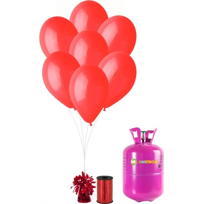 HeliumKing Helium párty set s červenými balónky