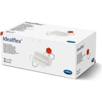 Idealflex obväz elastický krátkoťažný 85% 15 cm x 5 m 10 ks
