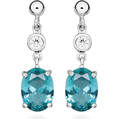 Silver Cat Strieborné náušnice so syntetickým turmalínom Colored Stones SC624